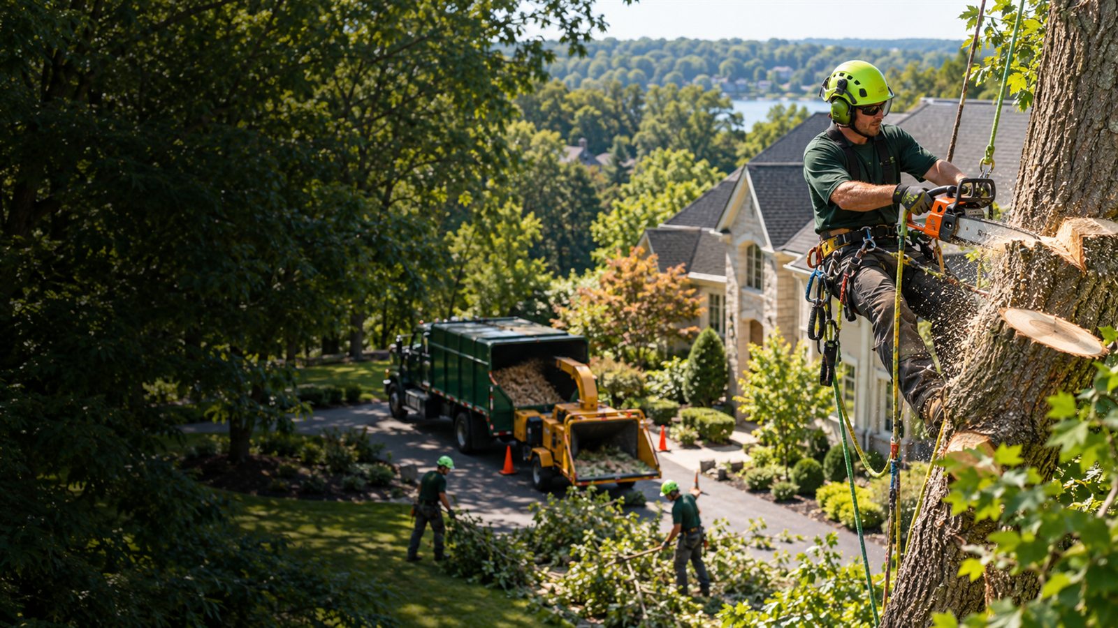 Professional tree care at a Maryland residence
